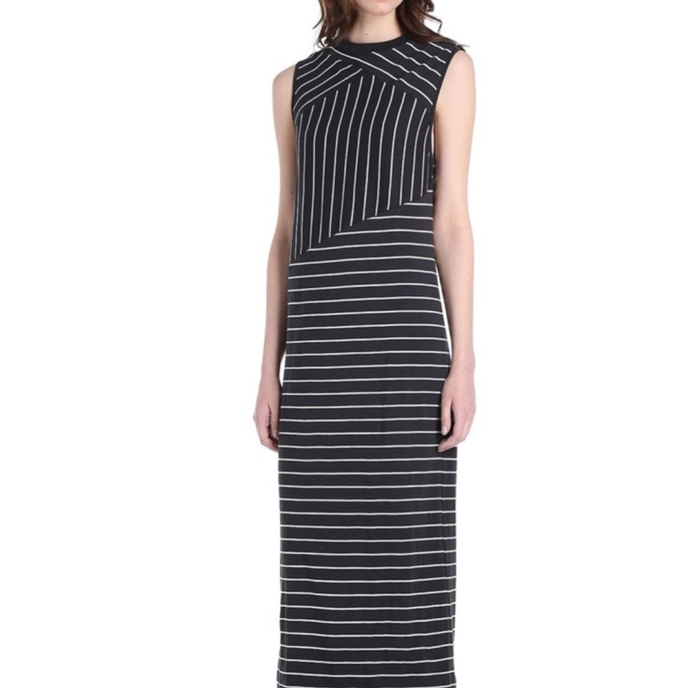 Diesel Black and White Striped Sleeveless Dress